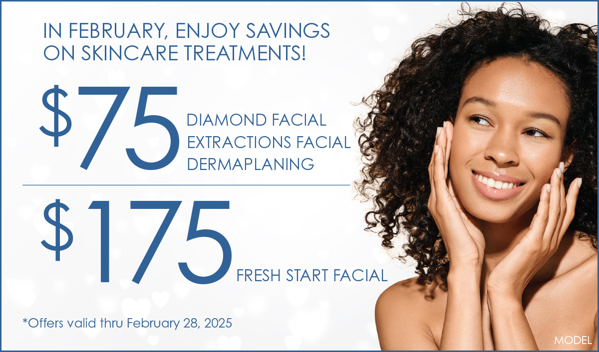 $75 for SilkPeel Diamond Facial, Extractions Facial, or Dermaplaning Treatment. Offer valid through 2/28/25