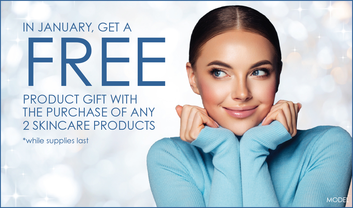 Houston Dermatology Specialists January 2025 Specials - FREE skincare product gift with the purchase of any 2 skincare products